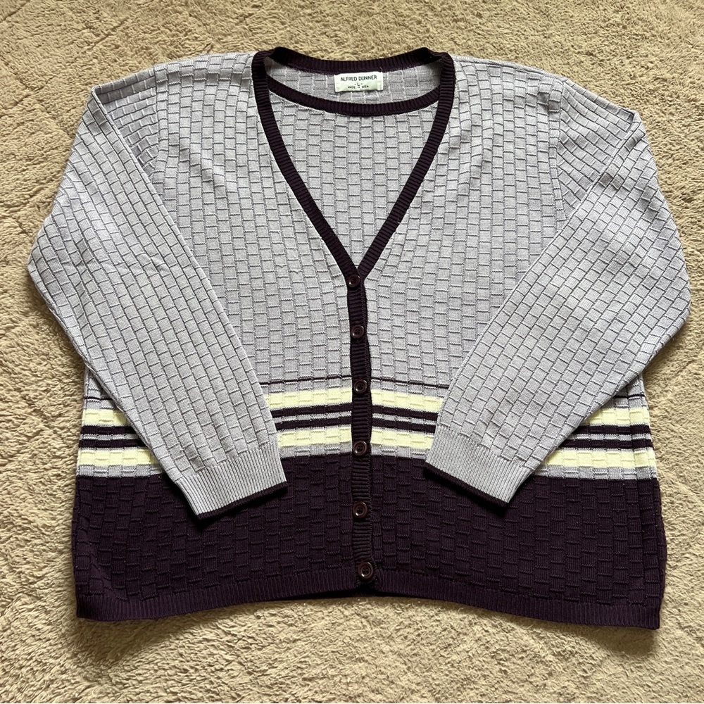 Vtg Alfred Dunner Striped Sweater Preppy Minimalist Academia Whimsical Sz‎ L